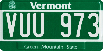 VT license plate VUU973