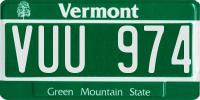 VT license plate VUU974