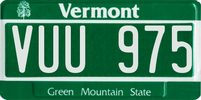 VT license plate VUU975