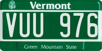 VT license plate VUU976