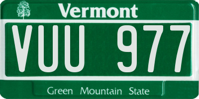 VT license plate VUU977