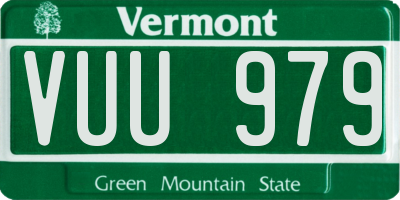 VT license plate VUU979