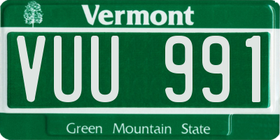 VT license plate VUU991