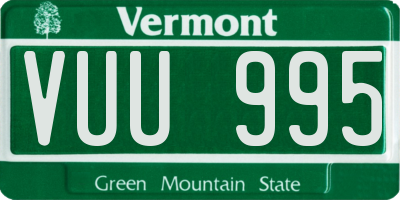 VT license plate VUU995