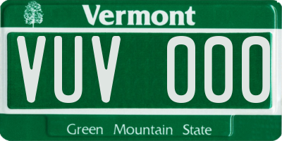 VT license plate VUV000