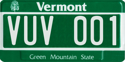 VT license plate VUV001