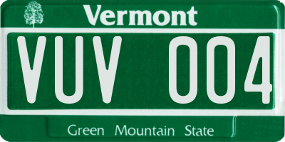 VT license plate VUV004