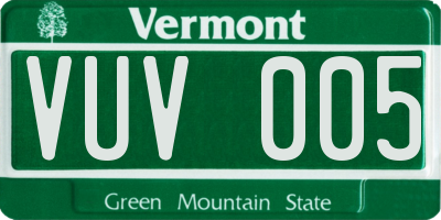 VT license plate VUV005