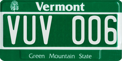 VT license plate VUV006