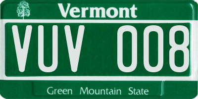 VT license plate VUV008