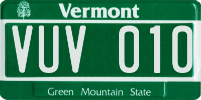 VT license plate VUV010