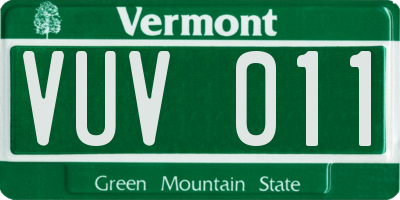 VT license plate VUV011
