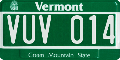 VT license plate VUV014