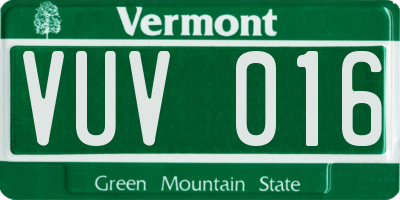 VT license plate VUV016