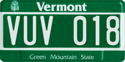 VT license plate VUV018