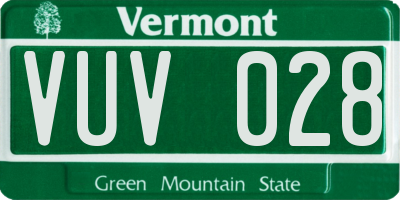 VT license plate VUV028
