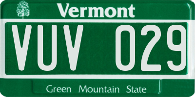 VT license plate VUV029