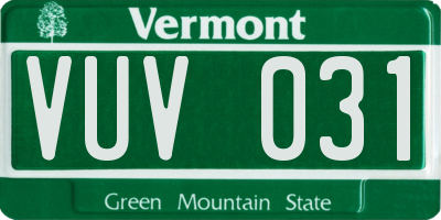 VT license plate VUV031