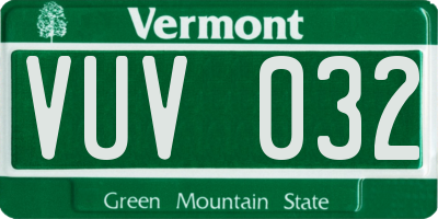 VT license plate VUV032