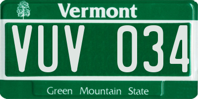 VT license plate VUV034