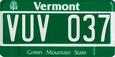 VT license plate VUV037