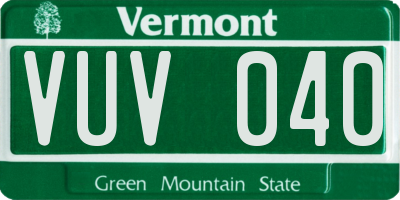 VT license plate VUV040