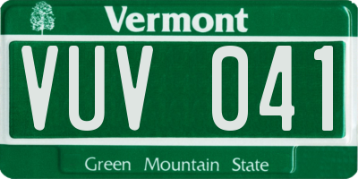 VT license plate VUV041