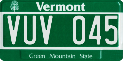 VT license plate VUV045