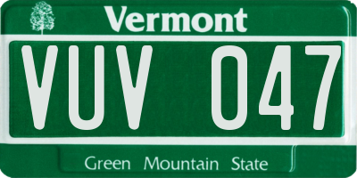 VT license plate VUV047