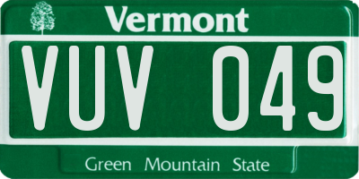 VT license plate VUV049