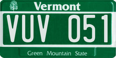 VT license plate VUV051