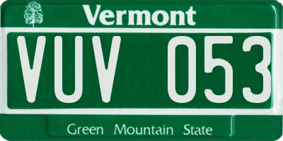 VT license plate VUV053