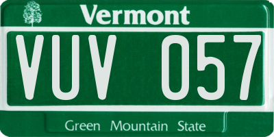VT license plate VUV057
