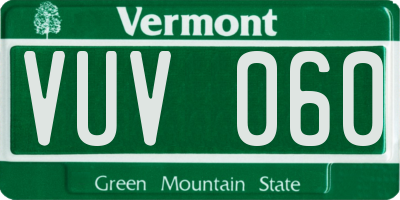 VT license plate VUV060