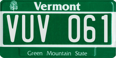VT license plate VUV061