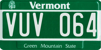 VT license plate VUV064