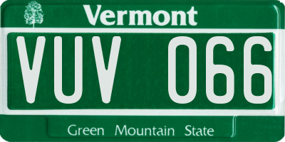 VT license plate VUV066