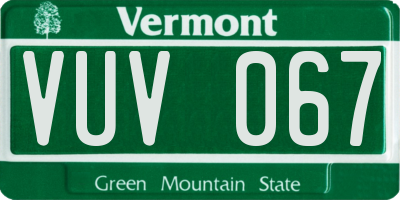 VT license plate VUV067
