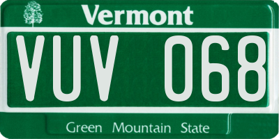 VT license plate VUV068