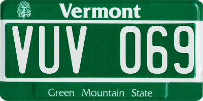 VT license plate VUV069