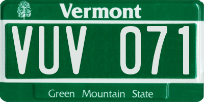VT license plate VUV071
