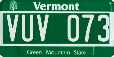 VT license plate VUV073