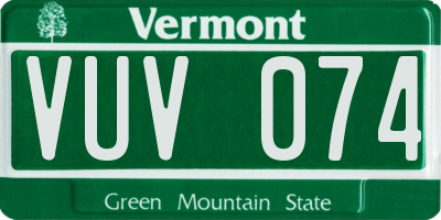 VT license plate VUV074