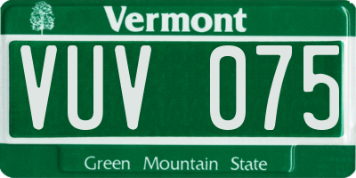 VT license plate VUV075