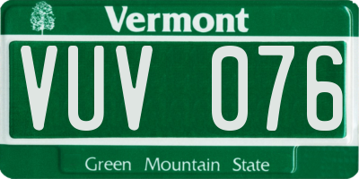 VT license plate VUV076