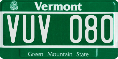 VT license plate VUV080