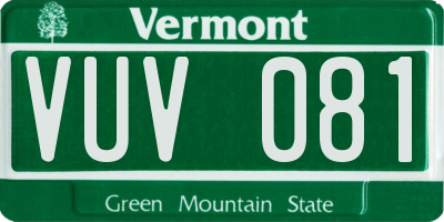 VT license plate VUV081