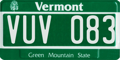 VT license plate VUV083