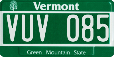 VT license plate VUV085