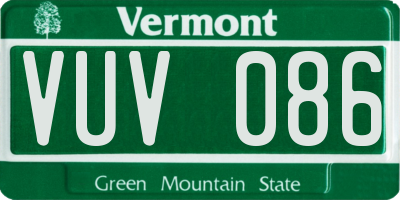 VT license plate VUV086
